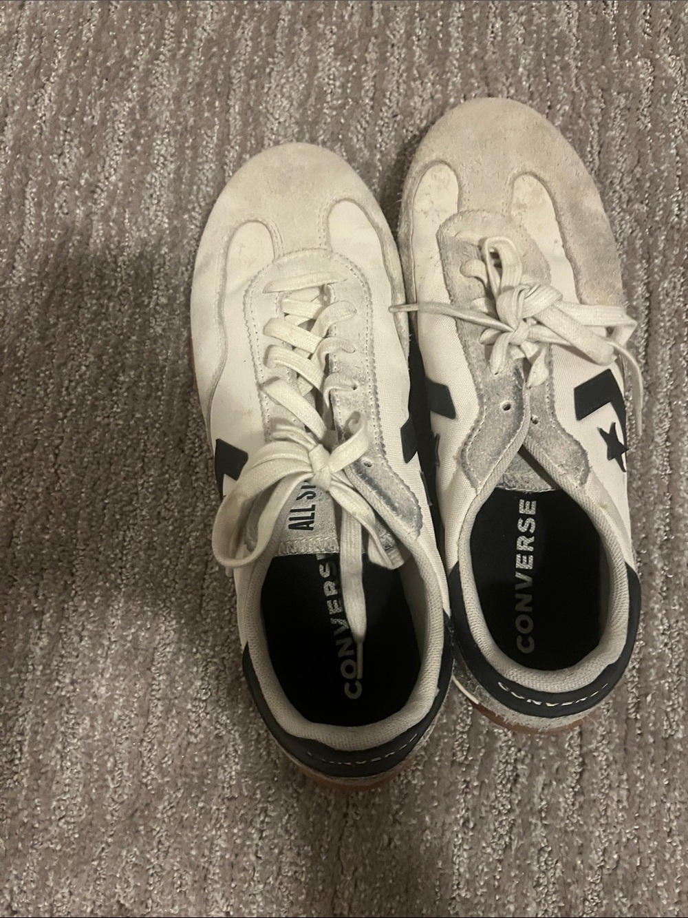 Converse Men’s Beige and Black Suede Low-Top converses  basically new - Picture 1 of 4